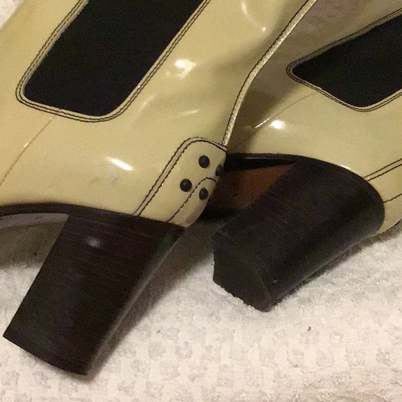 TOD’s cream colored patent leather knee boots. - Picture 6 of 8